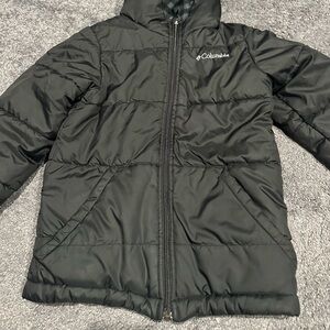 Columbia Boys fleece lined hooded reversible Black Quilted Jacket 6/8